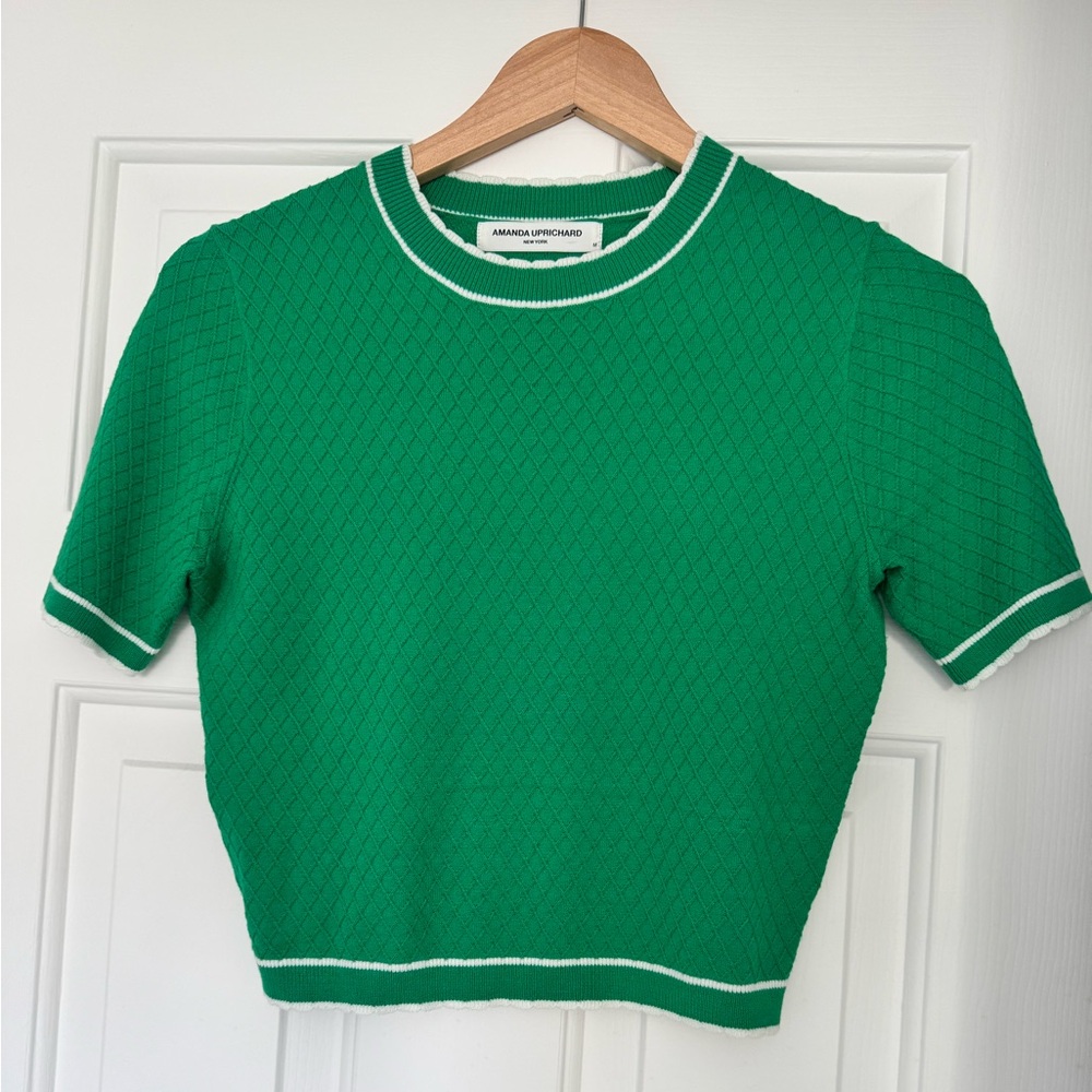 Amanda Uprichard “Euclid” Emerald Knit Top